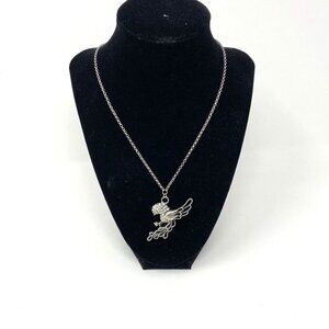 Rachel Roy Bird in Flight Crystal Silver Tone Chain Necklace Pendant